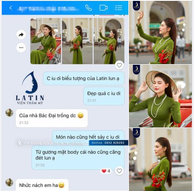 Đầu tư cả combo - Tự tin khoe nhan sắc. Bộ ảnh chào xuân khách yêu gửi tặng Latin quá xuất sắc luôn ạ.