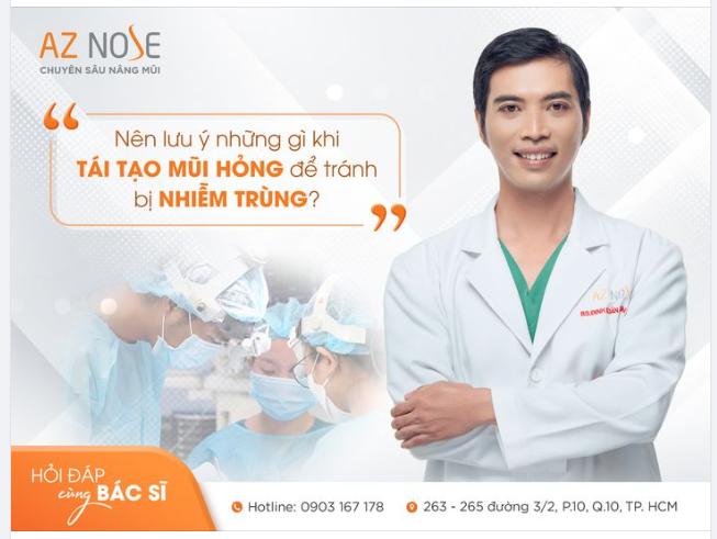 03 lưu ý để "phòng ngừa" nhiễm trùng khi tái tạo mũi hỏng