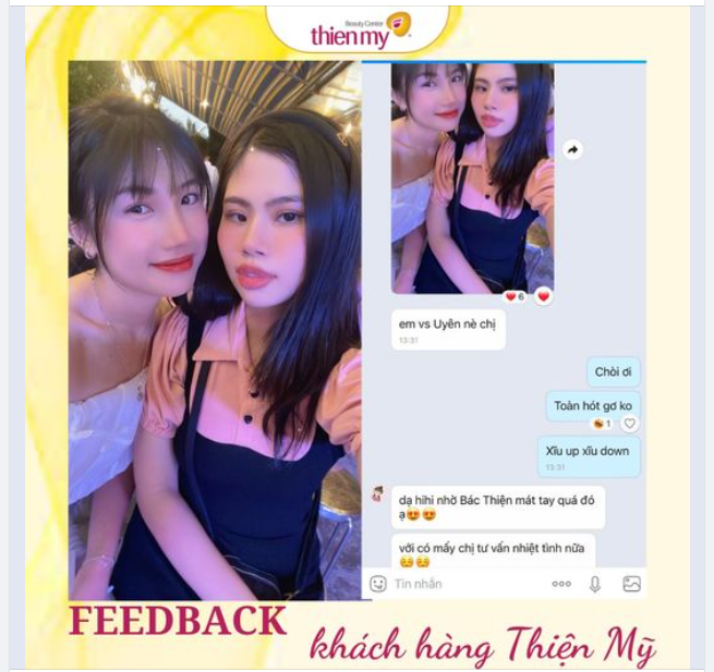 Hai chị em dắt tay đi làm đẹp tại Thiện Mỹ nha cả nhà