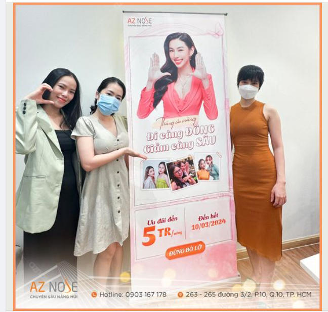 Ngay lúc này, giảm 3triệu/KH cho 3 nàng đồng nghiệp cùng nâng mũi trước thềm 8/3