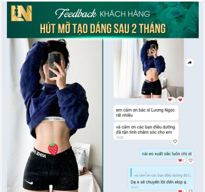 Xin chân thành cảm ơn chị khách hàng đã feedback kết quả chân thật khi trải nghiệm dịch vụ hút mỡ tạo dáng.