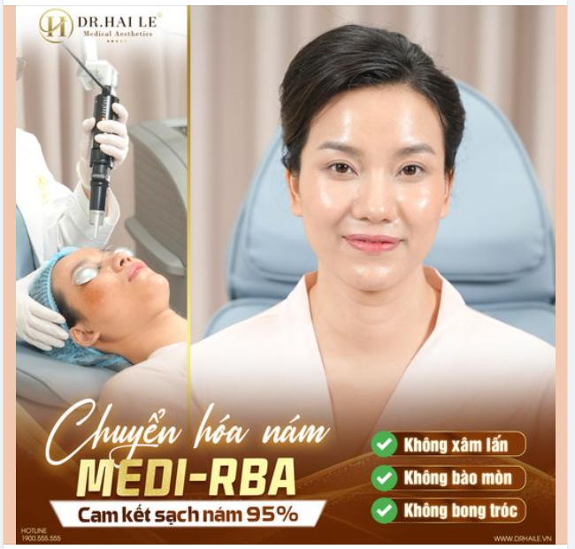 Chuyển hóa nám Medi- RBA  - Cam kết sạch nám 95%