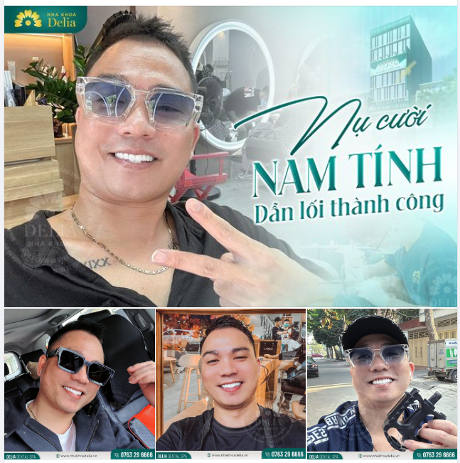 Ngắm nhìn "nụ cười răng sứ Emax" nổi bật và nam tính của anh Phi Thiên Anh - chủ Salon tóc nức tiếng xứ Thanh và cũng là khách hàng thân thiết của nha khoa Delia!