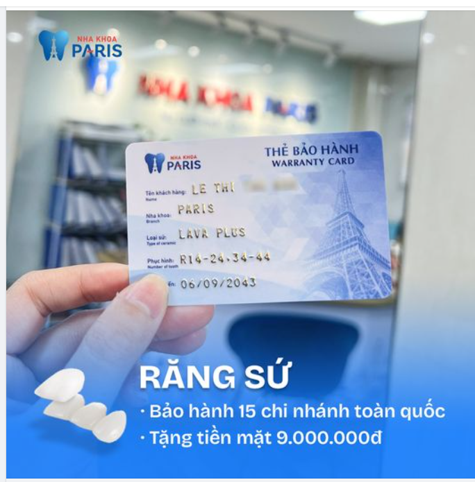 BỌC RĂNG SỨ BẢO HÀNH TẠI 15 CHI NHÁNH TOÀN QUỐC