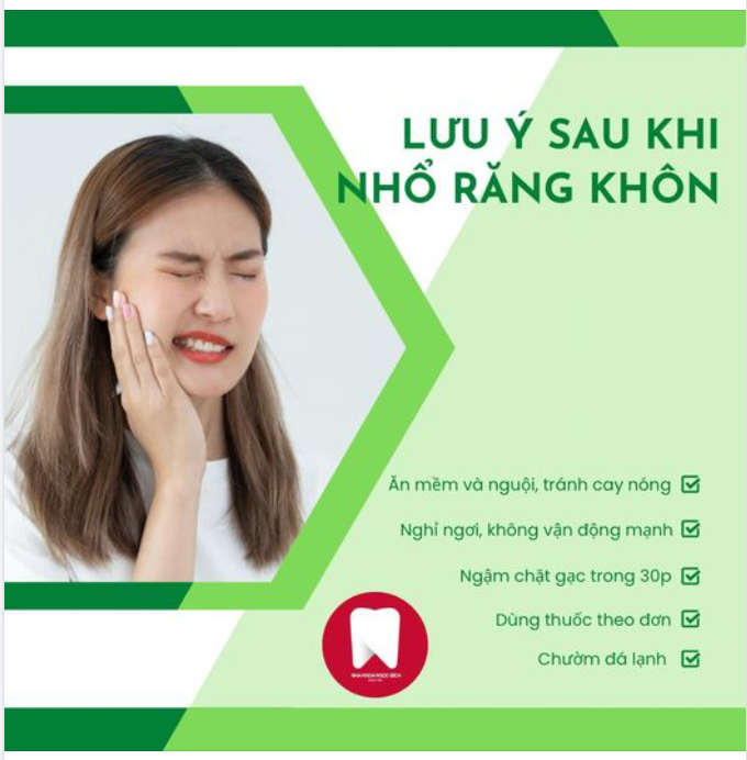 NHỮNG LƯU Ý CẦN NHỚ SAU KHI NHỔ RĂNG KHÔN