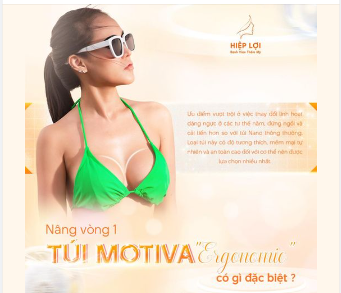 Dòng túi MOTIVA ERGRONOMIC sẽ có ưu điểm vượt trội ở việc thay đổi linh hoạt dáng ngực ở các tư thế nằm, đứng, ngồi và cải tiến hơn so với túi nano thông thường.