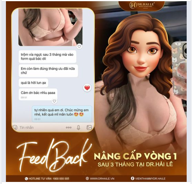 Mỗi ngày đi làm là 1 niềm vui khi luôn nhận được những phản hồi vô cùng quý giá từ những vị khách sử dụng dịch vụ nâng cấp vòng 1 tại Dr.Hải Lê.