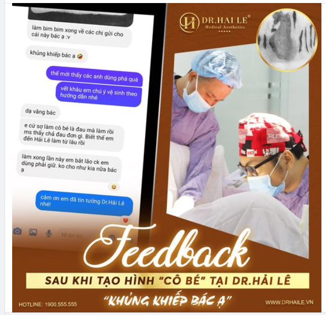 Feedback khi tạo hình "cô bé" tại Dr Hải Lê "khủng khiếp bác ạ"