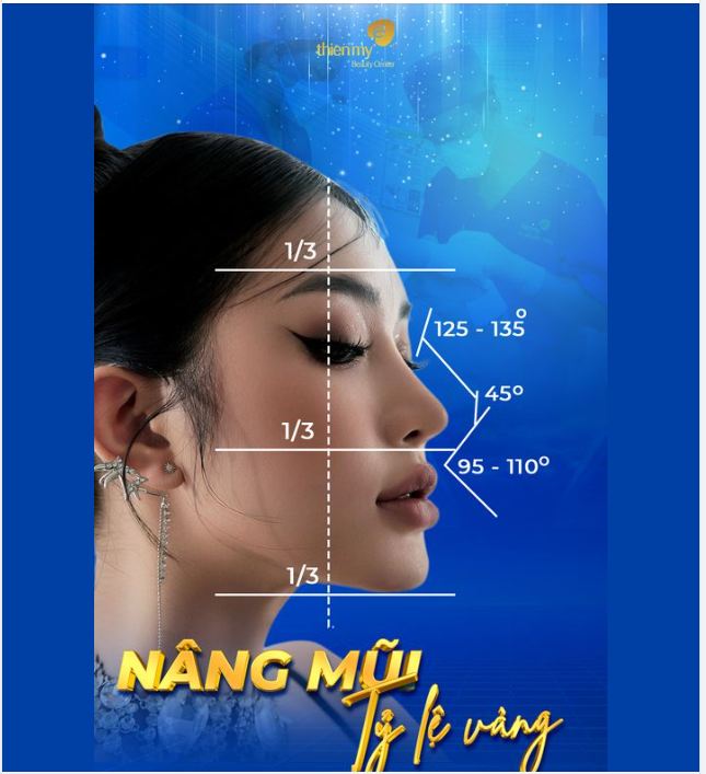 Nâng Mũi Cấu Trúc dáng chuẩn tỷ lệ vàng phù hợp với khuôn mặt