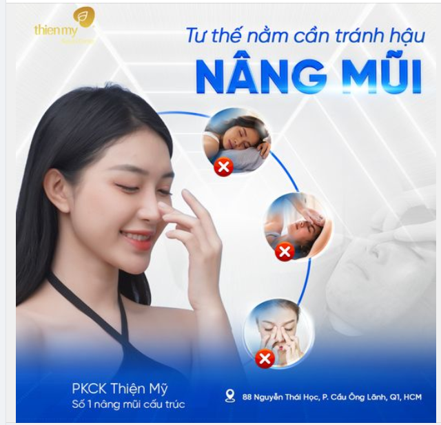 Tư thế nằm cần tránh hậu nâng mũi