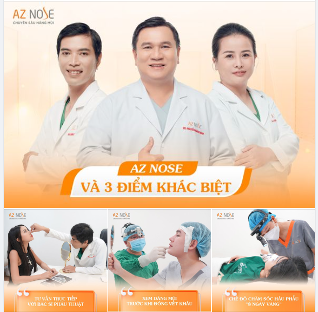 SỞ HỮU DÁNG MŨI ƯNG Ý - AN TOÀN VỚI 3 ĐIỂM KHÁC BIỆT TẠI AZ NOSE