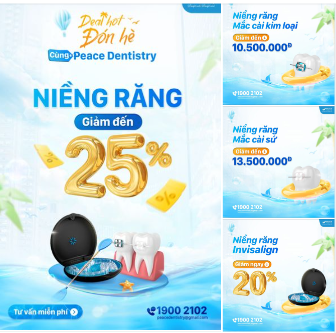 DEAL HOT: NIỀNG RĂNG GIẢM ĐẾN 25% | CÙNG PEACE DENTISTRY ĐÓN HÈ RỰC RỠ