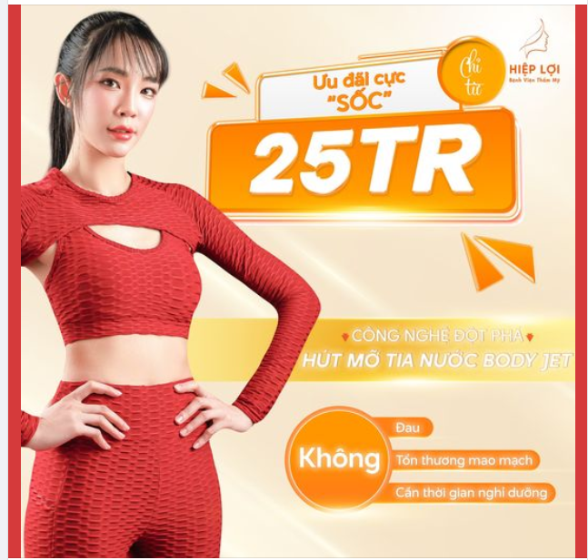 Ưu đãi cực "Sốc" - Giảm mỡ với CÔNG NGHỆ ĐỘT PHÁ BODY JET chỉ từ 25 triệu - Hoàn tiền nếu không "giảm kí" từ "lần đầu" trải nghiệm