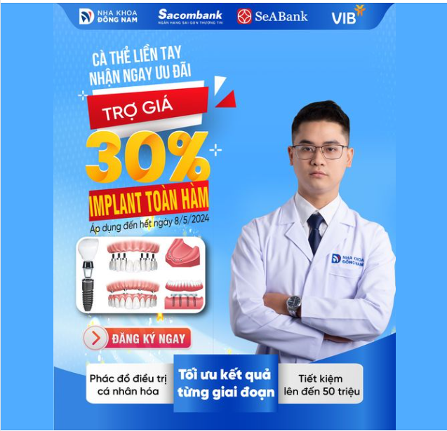 Cấy Implant TOÀN HÀM trợ giá đến 50 triệu đồng – cô chú lưu lại ngay