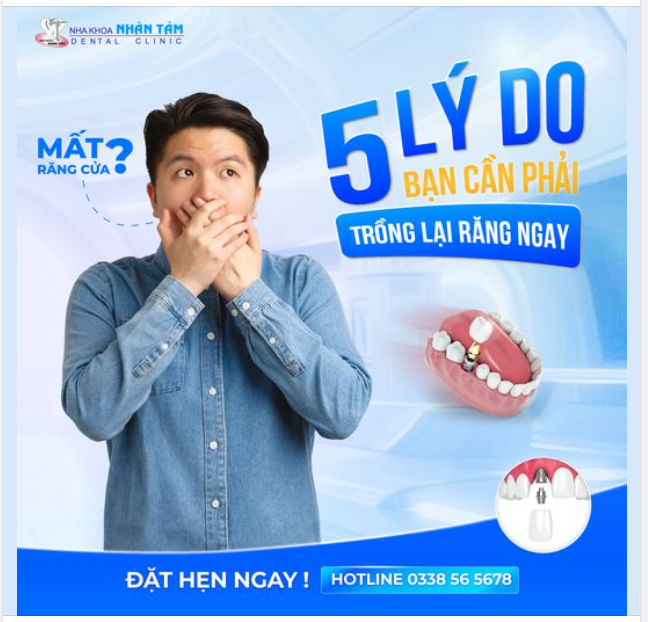 Mất răng cửa? 5 lý do bạn cần phải trồng lại răng ngay