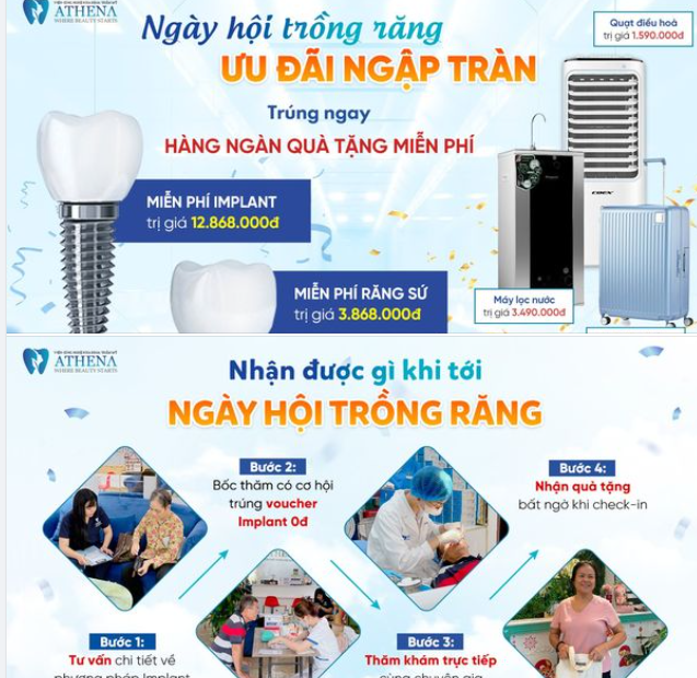 NGÀY HỘI IMPLANT ƯU ĐÃI CỰC SỐC TẠI NHA KHOA QUỐC TẾ ATHENA!