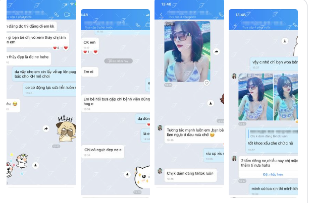 Đầu giờ chiều chị nhắn tin.  " Chị có ngực đẹp nè em".