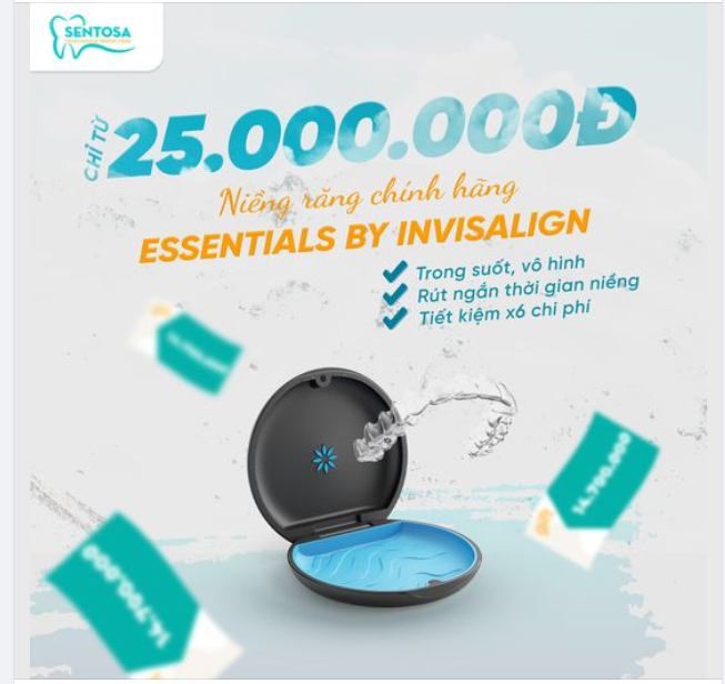 NIỀNG RĂNG TOP 1 ESSENTIALS BY INVISALIGN CHỈ TỪ 25 TRIỆU