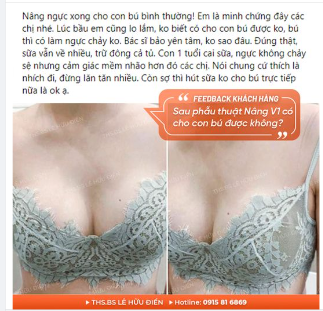 Feeback của khách hàng giúp bạn trả lời câu hỏi: "Nâng V1 rồi có cho con bú được không?"