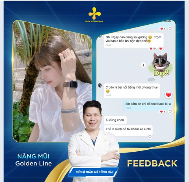 Feedback khách hàng Thanh Minh sau 20 ngày nâng mũi Golden Line