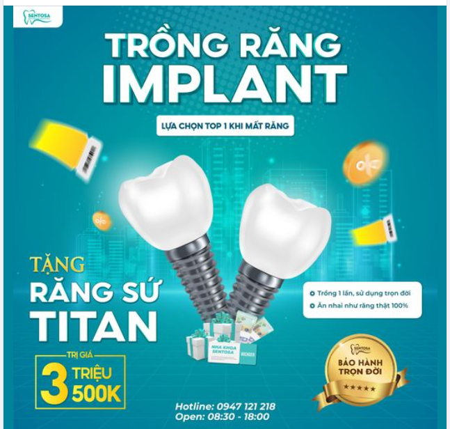 THÁNG 7 NÀY TRỒNG RĂNG IMPLANT GIẢM CÒN TỪ 8 TRIỆU/TRỤ