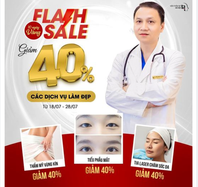 10 NGÀY VÀNG - FLASH SALE Ưu đãi đặc biệt cho các khách hàng sử dụng các dịch vụ làm đẹp từ ngày 18/7 - 28/7