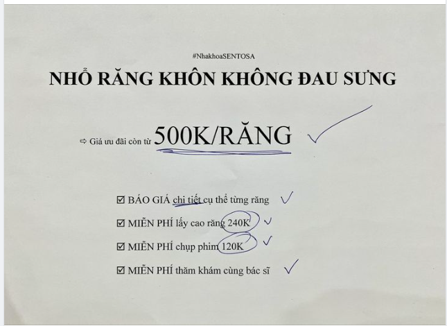 NHỔ RĂNG KHÔN KHÔNG ĐAU SƯNG GIÁ ƯU ĐÃI CÒN TỪ 500K/RĂNG