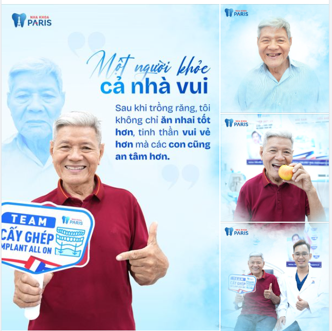 YÊN TÂM "ĂN NGON NGỦ KỸ" HƯỞNG THỤ TUỔI GIÀ SAU KHÔI PHỤC RĂNG TẠI NHA KHOA PARIS