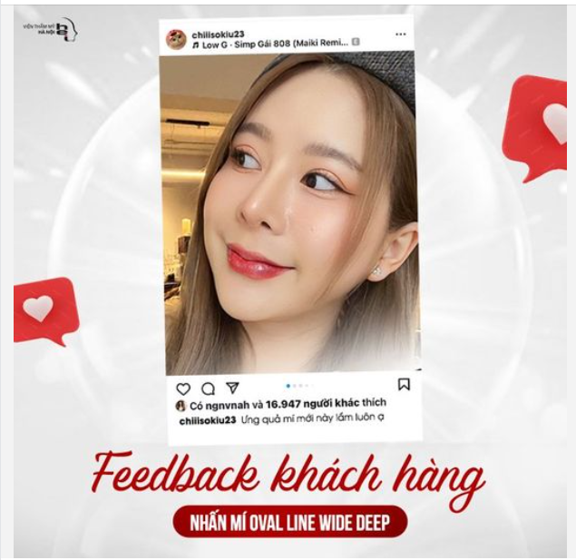FEEDBACK TRIỆU TIM NHẤN MÍ OVAL LINE WIDE DEEP