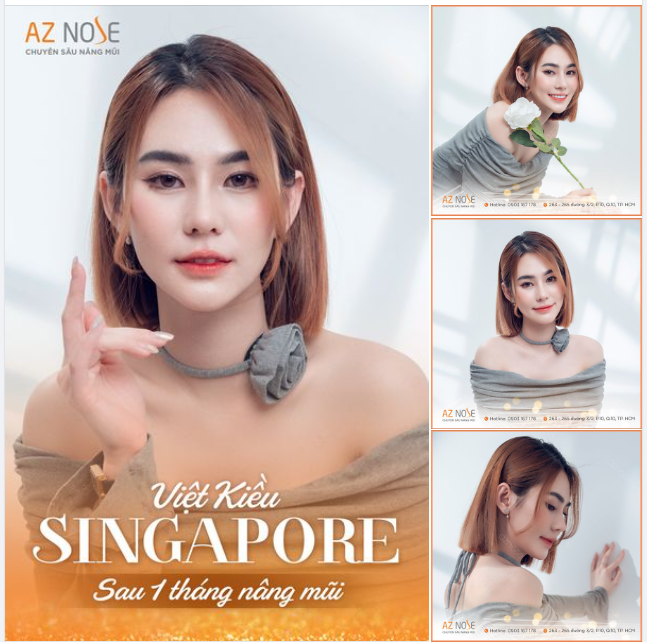 Dáng mũi Sline nhẹ nhàng cho khách hàng đến từ Singapore