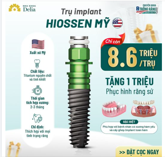 HIOSSEN - Trụ Implant hàng đầu tại Mỹ