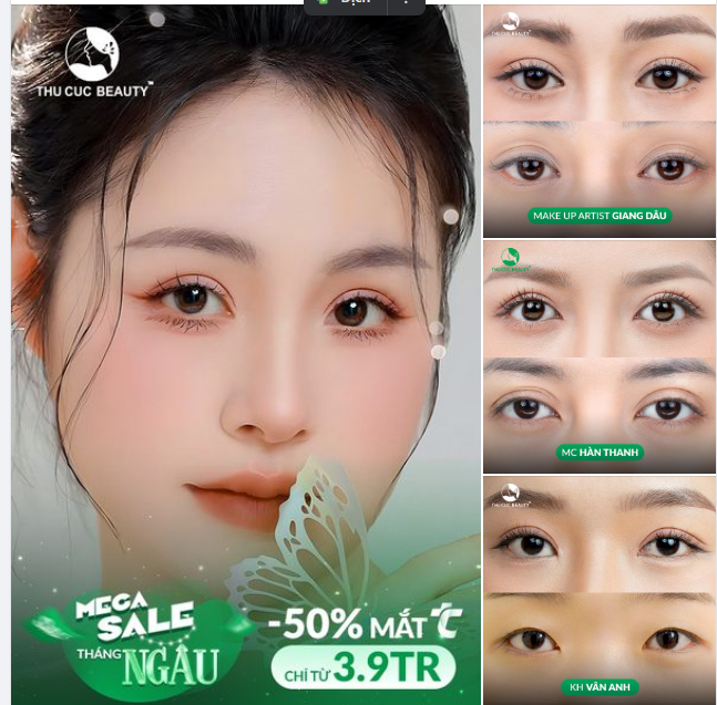 Mời chị em ngắm nhìn đôi mắt tựa nàng thơ sau 15P thực hiện dịch vụ Cắt mí
