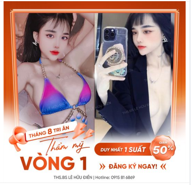 LÀM ĐẸP SIÊU HỜI - NÂNG NGỰC NỬA GIÁ