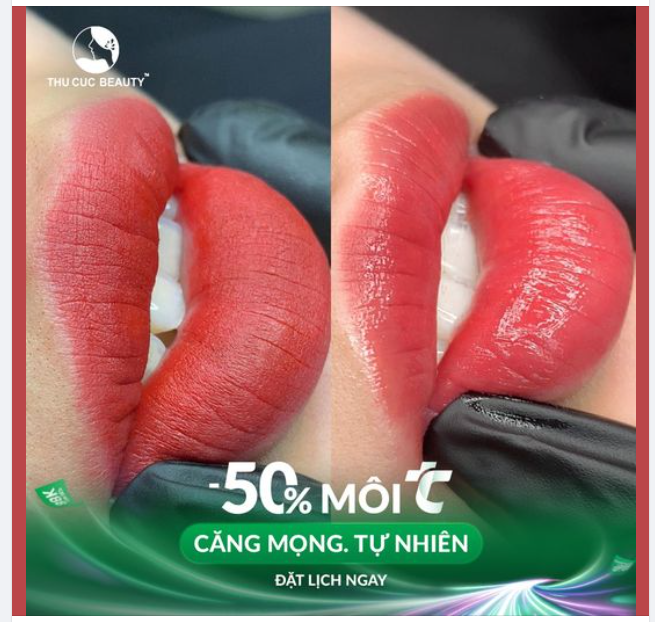 Phun môi TC Không đau. Không sưng Màu tùy chọn. Bền màu theo thời gian