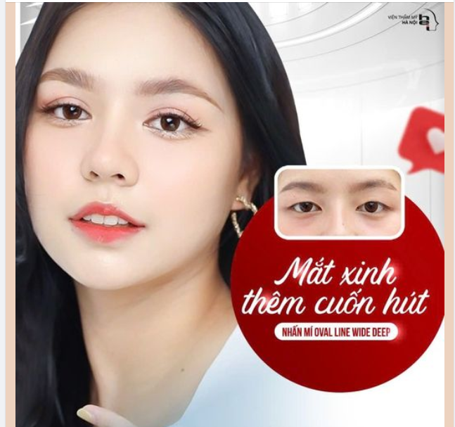 NHẤN MÍ OVAL LINE WIDE DEEP  MÍ XINH MẮT ĐẸP - GẤP ĐÔI VISUAL