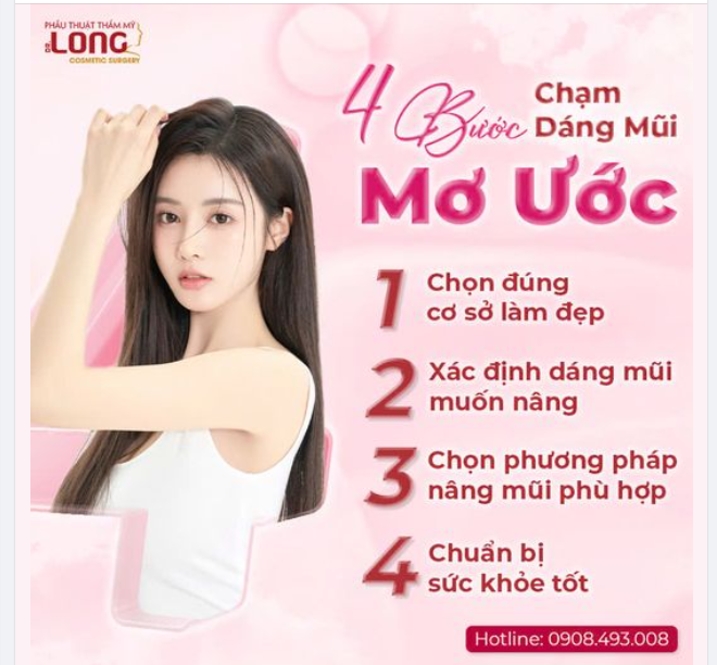4 BƯỚC CHẠM DÁNG MŨI MƠ ƯỚC
