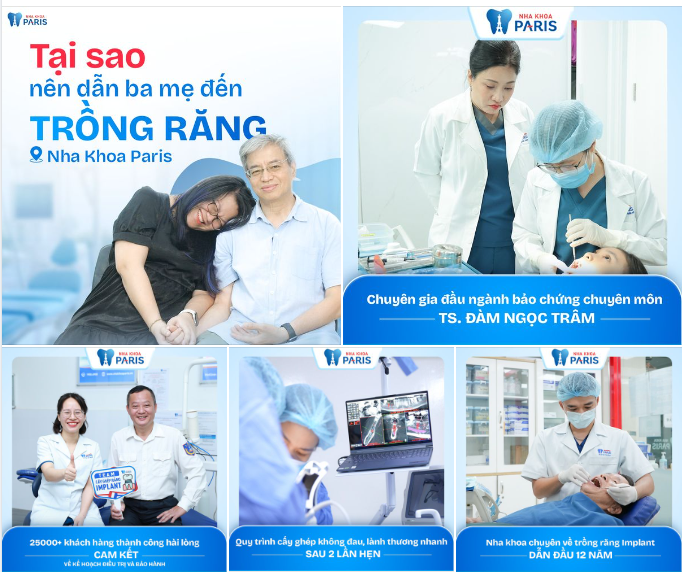 TẠI SAO NÊN DẪN BA MẸ ĐI TRỒNG RĂNG Ở NHA KHOA PARIS?