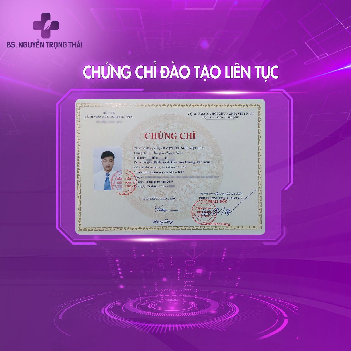 Bằng cấp của BS Nguyễn Trọng Thái