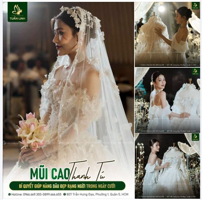 Mũi cao thanh tú - Bí quyết giúp nàng dâu đẹp rạng ngời trong ngày cưới!!