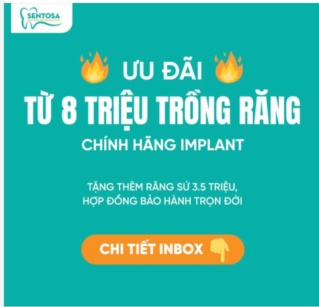 TRỒNG RĂNG IMPLANT CHÍNH HÃNG - GIÁ ƯU ĐÃI TỪ 8 TRIỆU/TRỤ