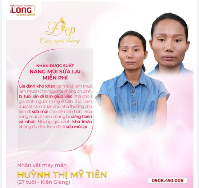 ️CHÚC MỪNG: KHÁCH HÀNG MAY MẮN Huỳnh Thị Mỹ Tiên (27 tuổi - Kiên Giang) Nhận được suất: Nâng mũi sửa lại miễn phí