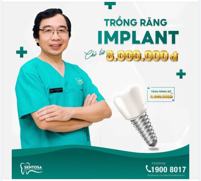 TRỒNG RĂNG IMPLANT CHỈ TỪ 8 TRIỆU + TẶNG RĂNG SỨ 3.5 TRIỆU