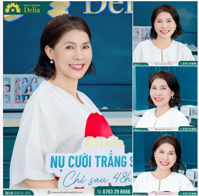"Chị chọn cách làm đẹp khiến mình an tâm nhất. Đó là lý do chị chọn Delia để gửi gắm nụ cười răng sứ của mình."