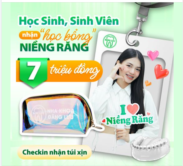 Chỉ Trong Tháng 10 Này! Nhận "Học Bổng" Niềng Răng Đến Hơn 7 Triệu Đồng  Check-in Nhận Túi Đựng Mỹ Phẩm Xinh Xịn