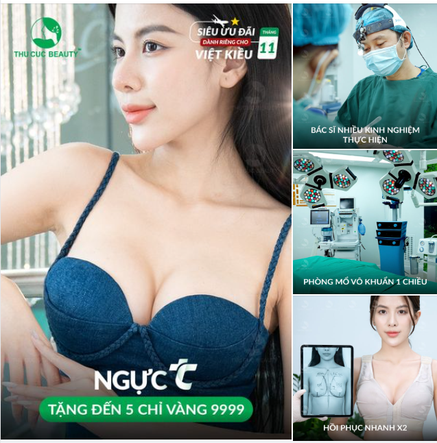 Việt Kiều gặp tình trạng V1 teo lép/sa trễ/lệch Chọn Ngực TC