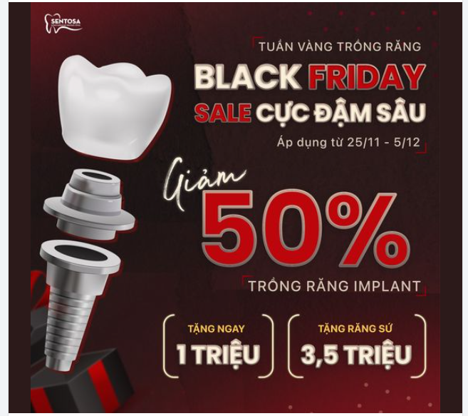 TUẦN VÀNG TRỒNG RĂNG - SALE CỰC ĐẬM SÂU GIẢM ĐẾN 50%