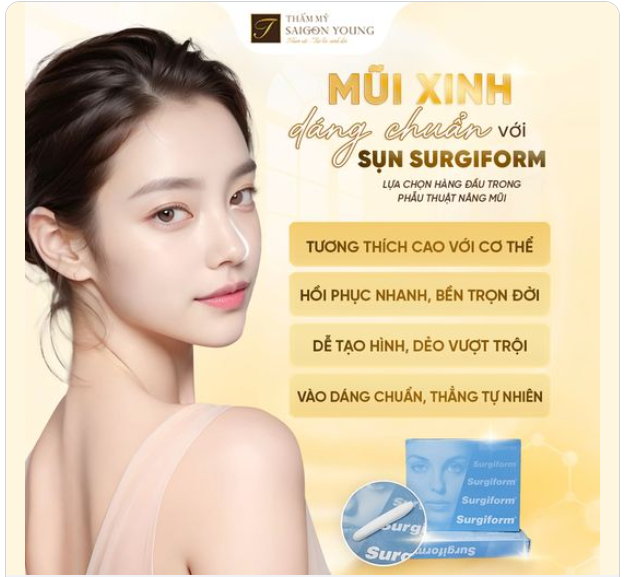 ĐỊNH HÌNH DÁNG MŨI CHUẨN NHỜ SỤN SURGIGFORM