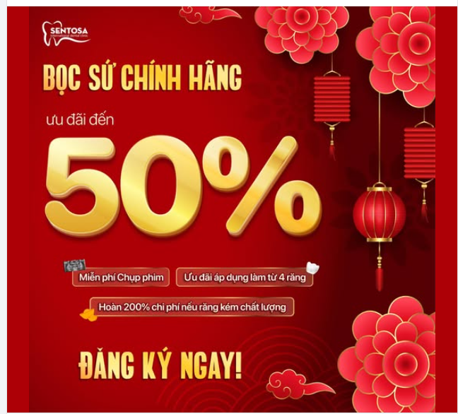 BỌC SỨ CHÍNH HÃNG - ĐÓN VẬN MAY NĂM MỚI ƯU ĐÃI ĐẾN 50%