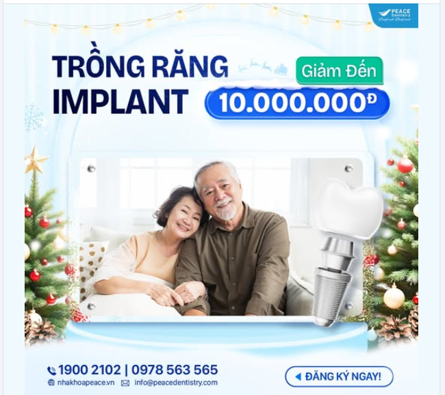 TRỒNG RĂNG IMPLANT VỚI CHI PHÍ TIẾT KIỆM NHẤT NĂM TẠI PEACE DENTISTRY
