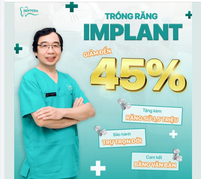 SALE THẤP SẬP SÀN - TRỒNG RĂNG IMPLANT GIẢM ĐẾN 45%
